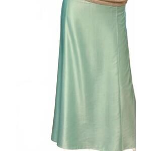 NEW CONNIE ROBERSON silk maxi skirt in mint